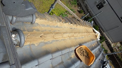 丸瓦　取り外し